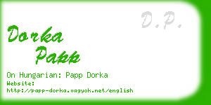 dorka papp business card